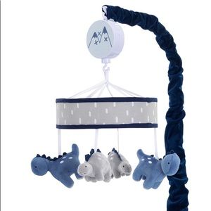Baby Dino Blue/Gray Dinosaur Musical Baby Crib Mobile Soother Toy